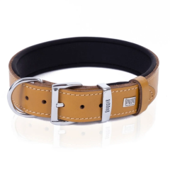Doggie El Yapımı Konforlu Deri Köpek Tasması 3,5x47-55 cm Kamel