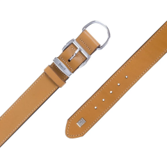 Doggie El Yapımı Konforlu Deri Köpek Tasması 3,5x47-55 cm Kamel