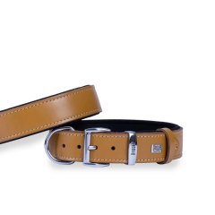 Doggie El Yapımı Konforlu Deri Köpek Tasması 3,5x47-55 cm Kamel