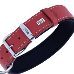 Doggie El Yapımı Konforlu Deri Köpek Tasması 3,5x52-60cm Kırmızı