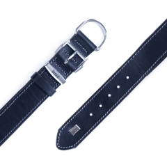 Doggie El Yapımı Konforlu Deri Köpek Tasması 4x47-55 cm Siyah