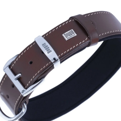 Doggie El Yapımı Konforlu Deri Köpek Tasması 4x52-60 cm Kahverengi