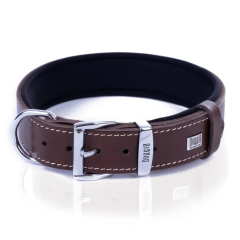 Doggie El Yapımı Konforlu Deri Köpek Tasması 4x52-60 cm Kahverengi