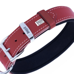 Doggie El Yapımı Konforlu Deri Köpek Tasması 4x52-60 cm Kırmızı