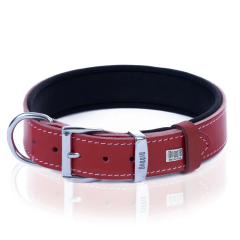 Doggie El Yapımı Konforlu Deri Köpek Tasması 4x52-60 cm Kırmızı