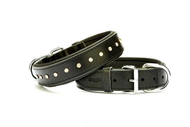 Doggie Kristal Taşlı Köpek Boyun Tasması 3,5 cm / 60 cm Siyah