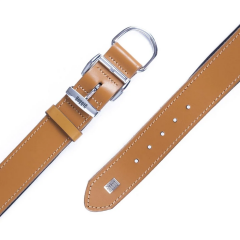 Doggie El Yapımı Konforlu Deri Köpek Tasması 4x57-65 cm Kamel
